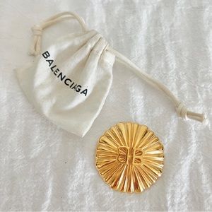 BALENCIAGA Gold Medallion 2” Single Earring